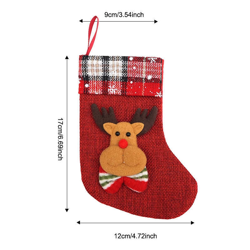新しいクリスマスソックスクリスマス装飾用品クリスマスツリー装飾ペンダントサンタクロースギフトバッグ小さな靴下|undefined
