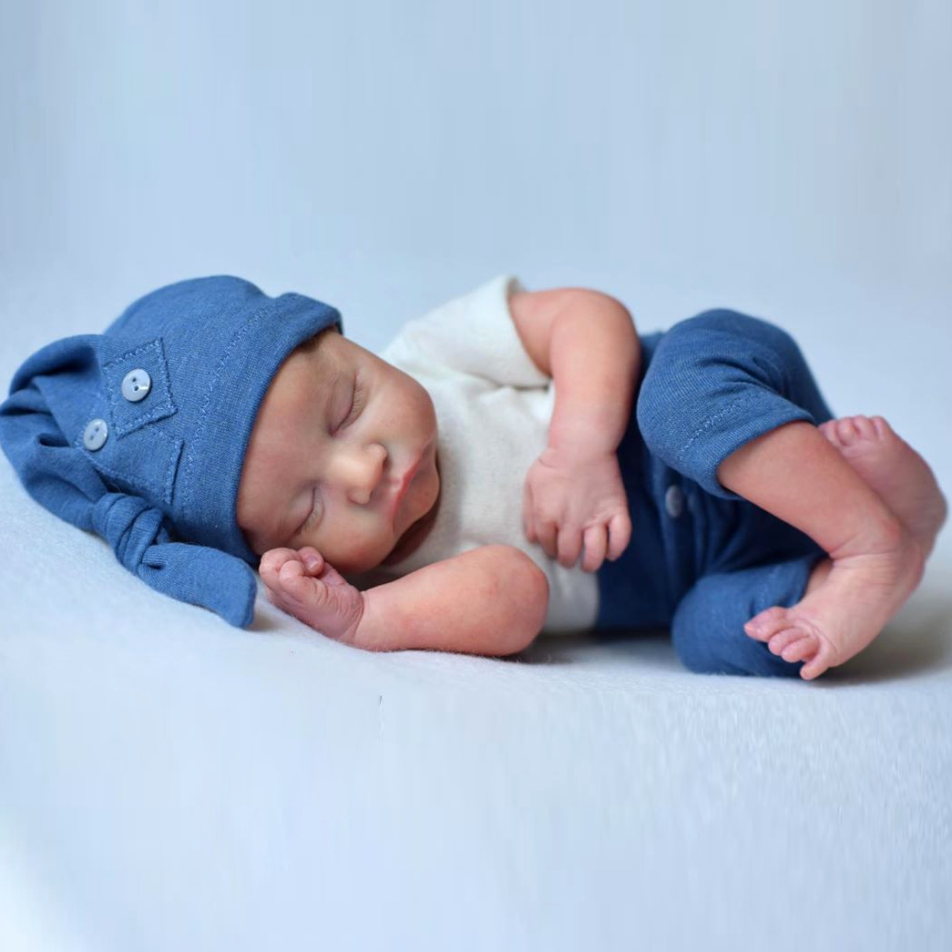 19 pulgadas renacido Levi dormir Bebé simulación bebé renacido muñeca entrega de una sola pieza