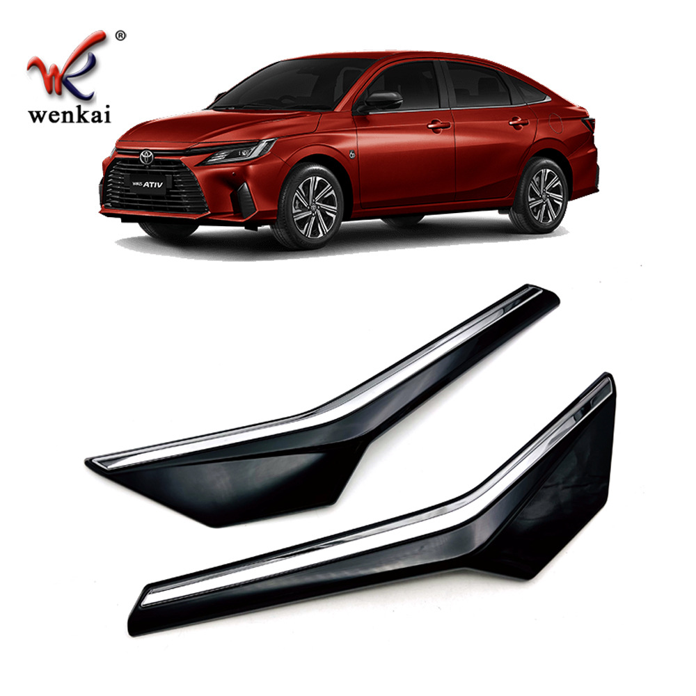 Adecuado para Toyota 23 Yaris ativ modificado parachoques delantero del coche logo especial medio malla decorativa tira brillante