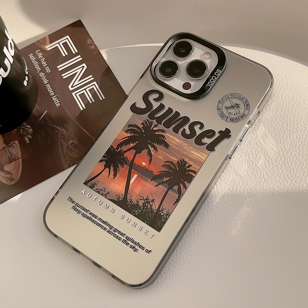 Custodia protettiva per apple iphone con design tramonto tropicale_voghion.com