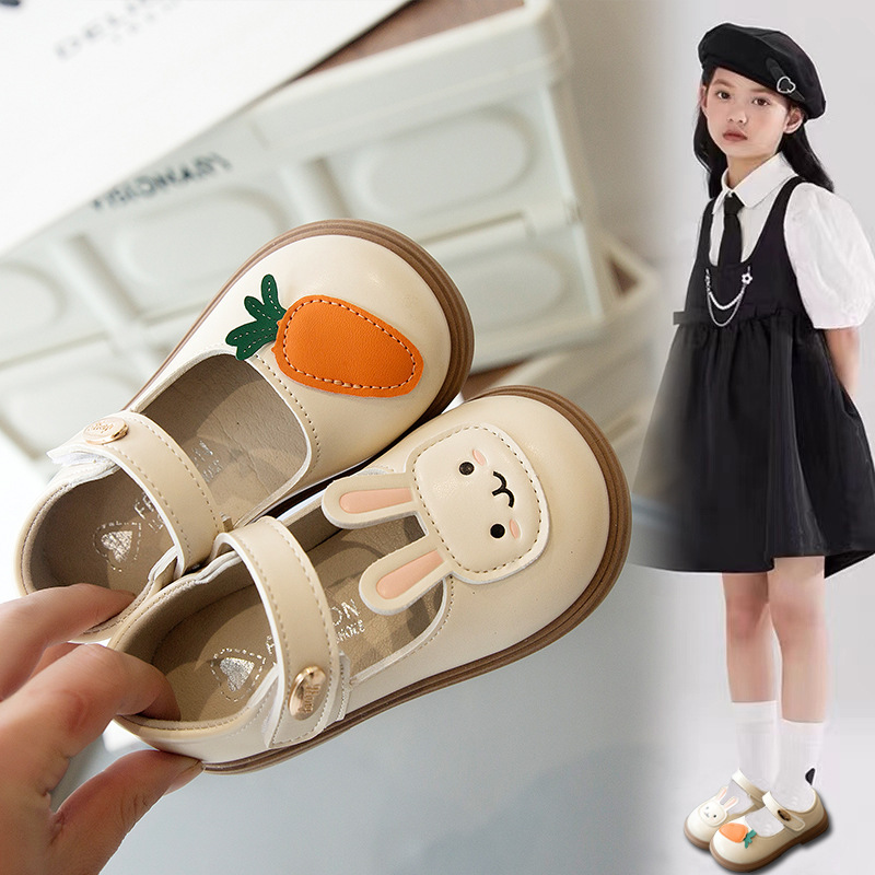 Girls' Leather shoes Spring and Autumn new cartoon princess shoes non-slip baby girls' shoes Velcro little girls' children's shoes wholesale
