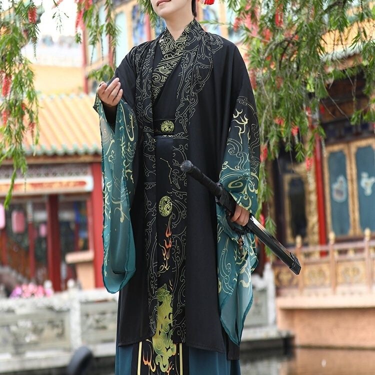 Hanfu【Cangming Yu】Men's Ethnic Style Song Dynasty Dark Fantasy Film and Tv Costume Robe Hanfu【Cangming Yu】Men's Ethnic Style Song Dynasty Dark Fantasy Film and Tv Costume Robe