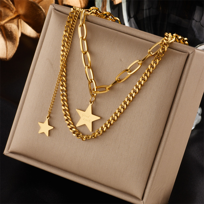 21g Weight Wholesale Jewelry Simple Style Classic Style Solid Color Titanium Steel Plating Pendant Necklace