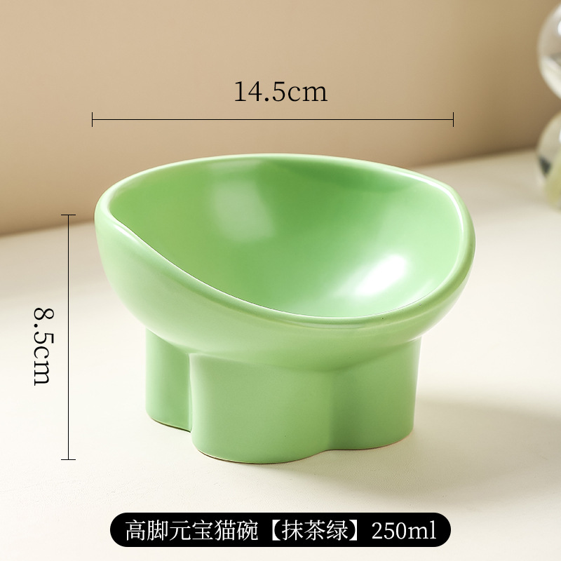 Tazón de cerámica para gatos Tazón de comida para perros Tazón de arroz para gatos Tazón de agua de gran calibre Tazón de boca inclinada Tazón de boca inclinado