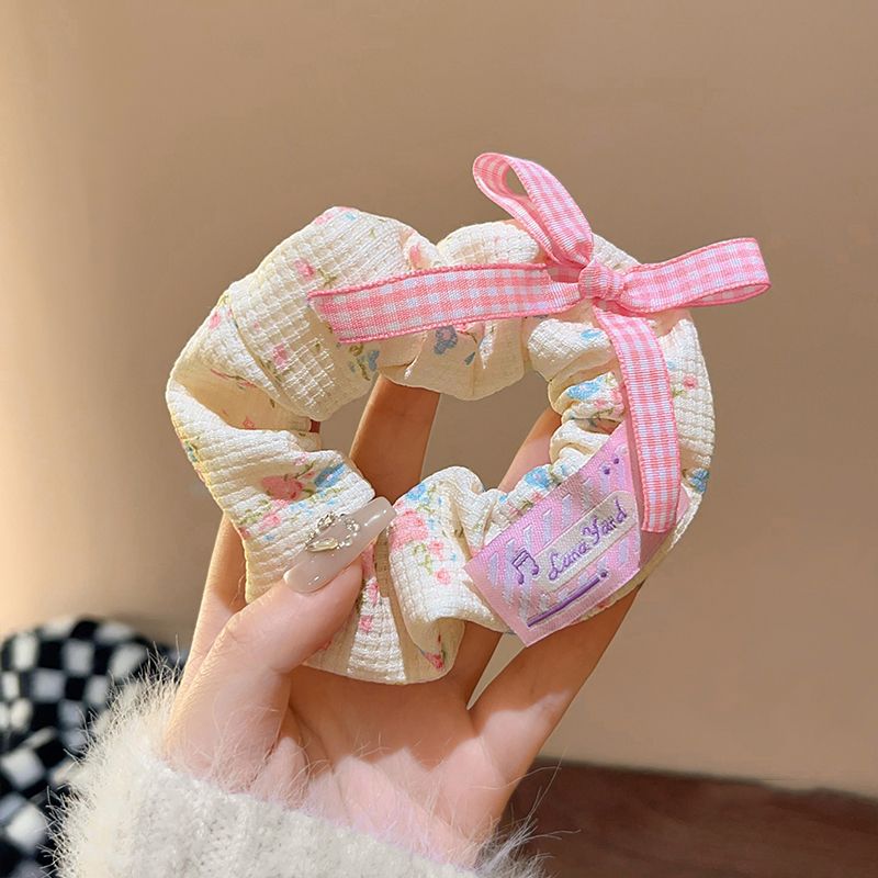 Encaje retro francés, diadema de intestino grueso, mujer 2025, nuevo estilo, cuerda para el cabello, banda de goma, lazo, dulce cuerda para el cabello, accesorios para el cabello