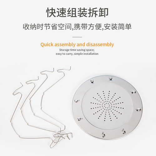 Outdoor camping supplies wire rack barbecue rack foldable 4-piece stainless steel simple round toast rack grill