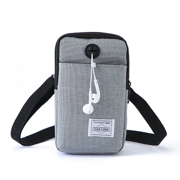 New mobile phone waist bag men's belt waist bag multi-functional vertical canvas bag middle-aged and elderly earphone hole mobile phone bag