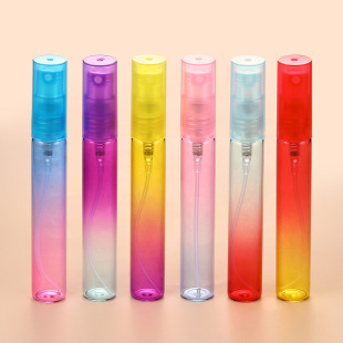 8ml Slender Glass Spray Bottle with Press Pump Head, Rainbow Pull Tube Bottle, Liquid Cosmetic Dispensing Bottle, Perfume Bottle