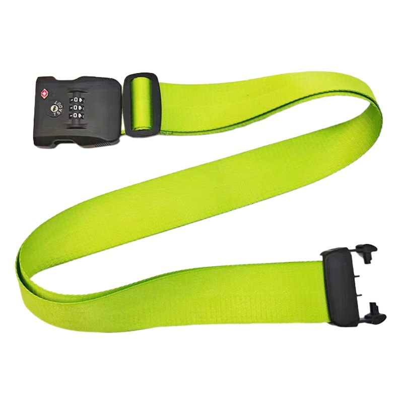 Cross-border Nylon One-word Luggage Belt Solid Color Buckle Luggage Strap Code Tsa Customs Lock Anti-theft Luggage