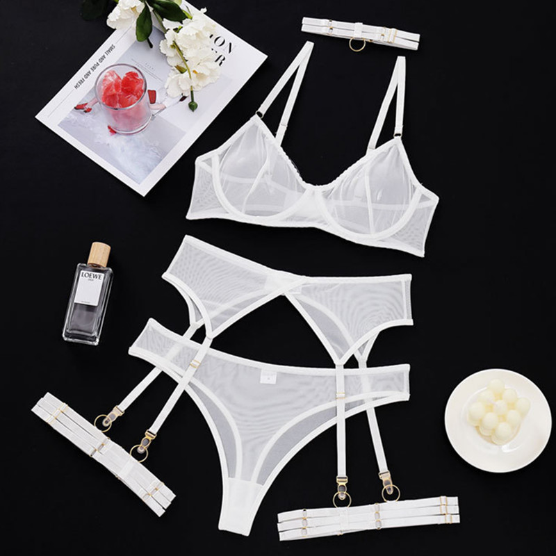 Ultr lrge chest, reveling smll nd plyful lingerie, women's perspective seductive thin guze set, tringulr cup_voghion.com