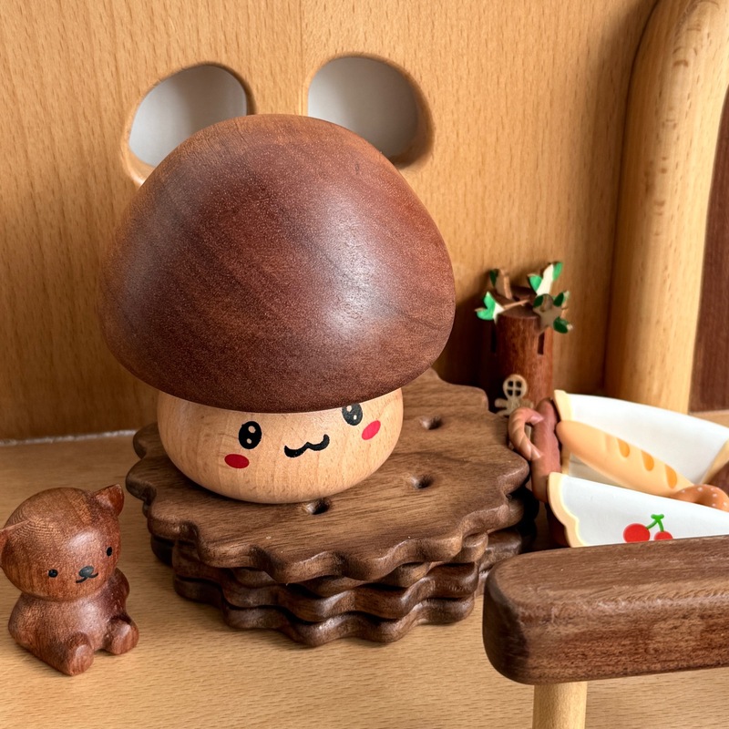 木製装飾品オルゴールキノコエルフオルゴールクリエイティブ装飾子供の誕生日プレゼント|undefined