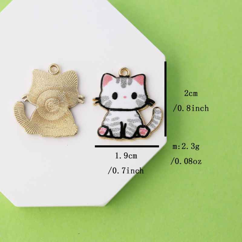 国境を越えたアニメかわいい合金プリントペンダント猫アクセサリー動物アクセサリー携帯電話ブローチメーカー|undefined