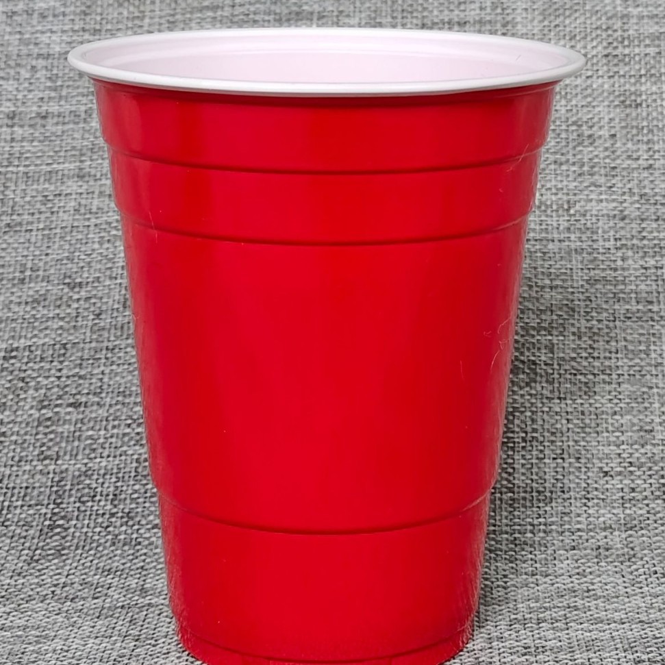 Vaso de dos colores de 16 oz para fiestas, vaso desechable para beer pong, vaso hawaiano para fiestas, superventas transfronterizo con logo.