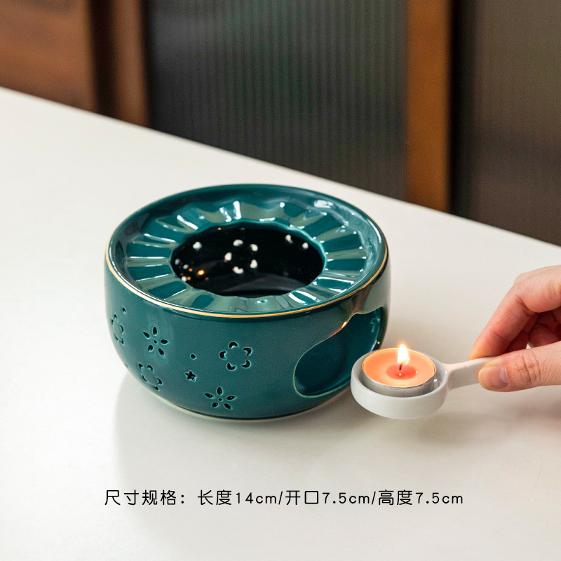 轻奢高档暖温茶炉花茶壶蜡烛煮茶炉陶瓷底座加热炉保温明火煮茶器|undefined