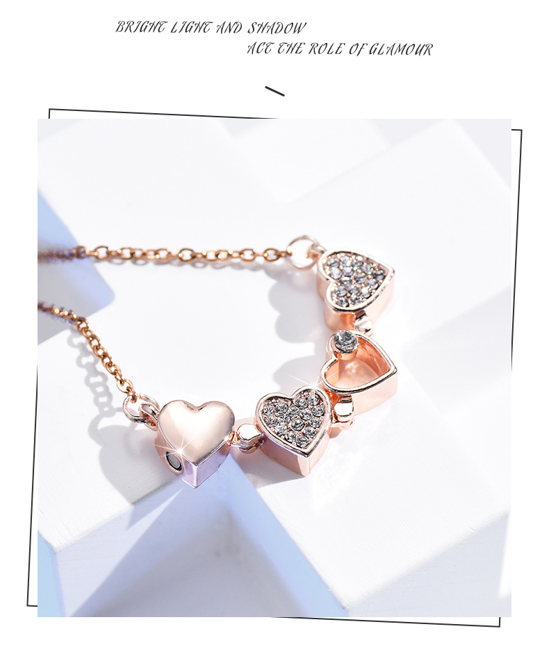 Simple Style Leaf Titanium Steel Rhinestones Necklace 1 Piece