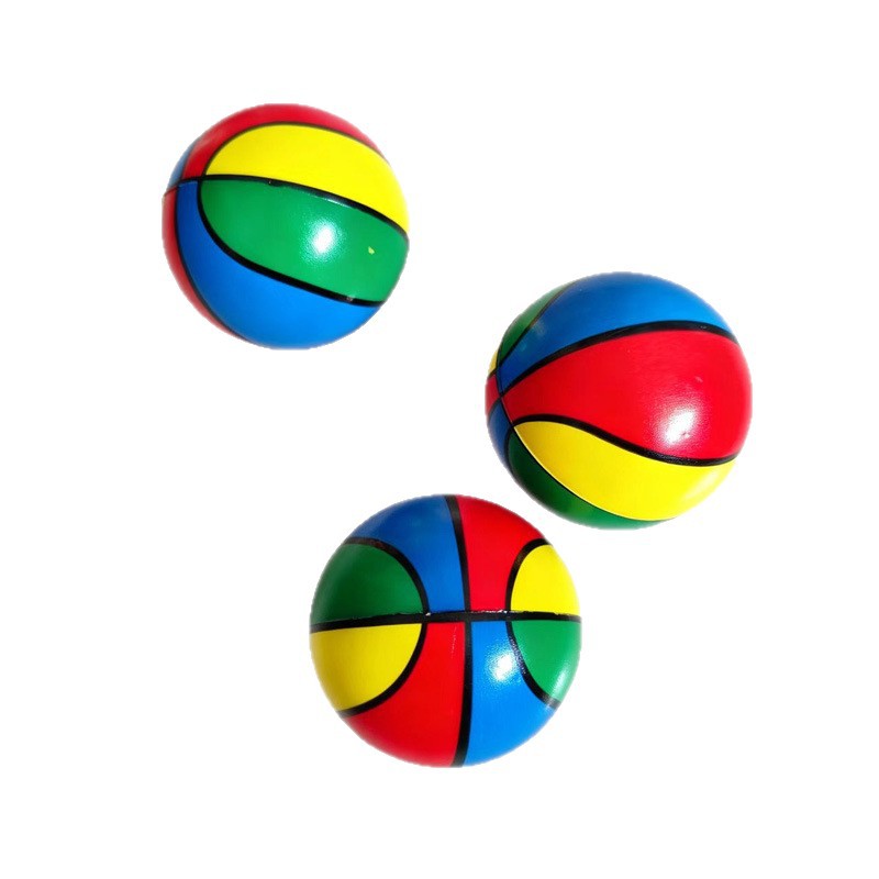 6cm espuma fancy color baloncesto bola de presión de espuma PU esponja sólida bola elástica ventilación baloncesto descompresión