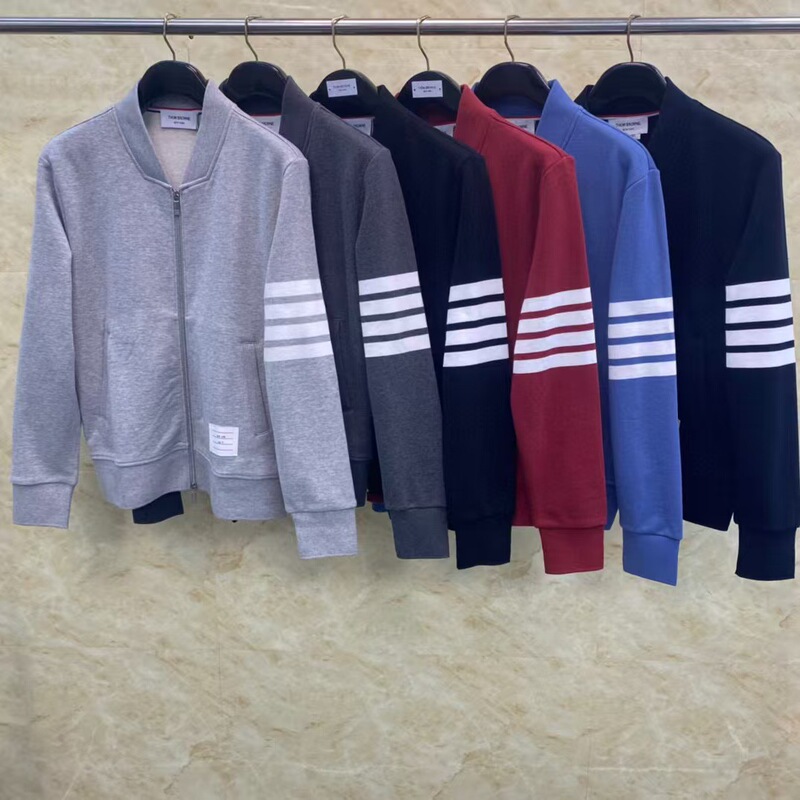 Dongguan Brand Factory Direct TB Zipper Cardigan Yarn-dyed Baseball Collar Korean Jacket Men's and Women's Sweater Fashion