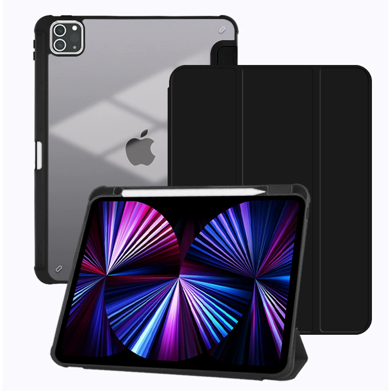 Защитный чехол для iPad совместимый 2025pad11 акриловый трехсекционный слот для ручки кожаный чехол pro13 новый air5 защитный чехол