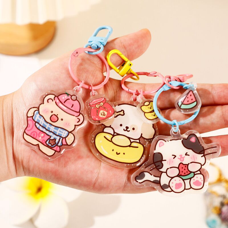 Acrylic Keychain Custom Gift, Ins-Style Resin Pendant, Transparent Double-Sided Epoxy Keychain, Custom Design from Your Own Image