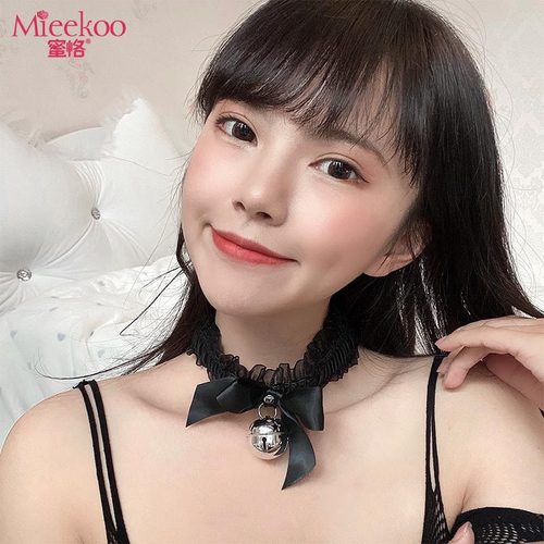 Mikke Sexy Necklace Lace Strap Bell Necklace Novelty Necklace Collar Accessory Passion Accessory for Women 7113