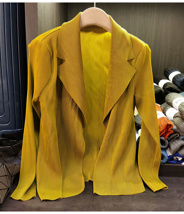 Áo blazer nữ một nút xếp ly tay dài cao cấp mùa xuân hè — Màu tím, Màu đỏ hoa hồng, Màu hồng, Màu xanh lá chi tiết 33
