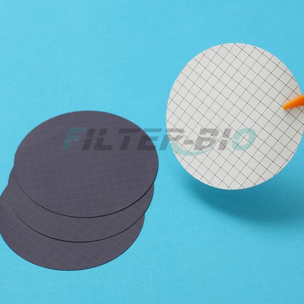 MCE混纤白底黑格未灭菌格栅膜滤膜47mm 0.22um