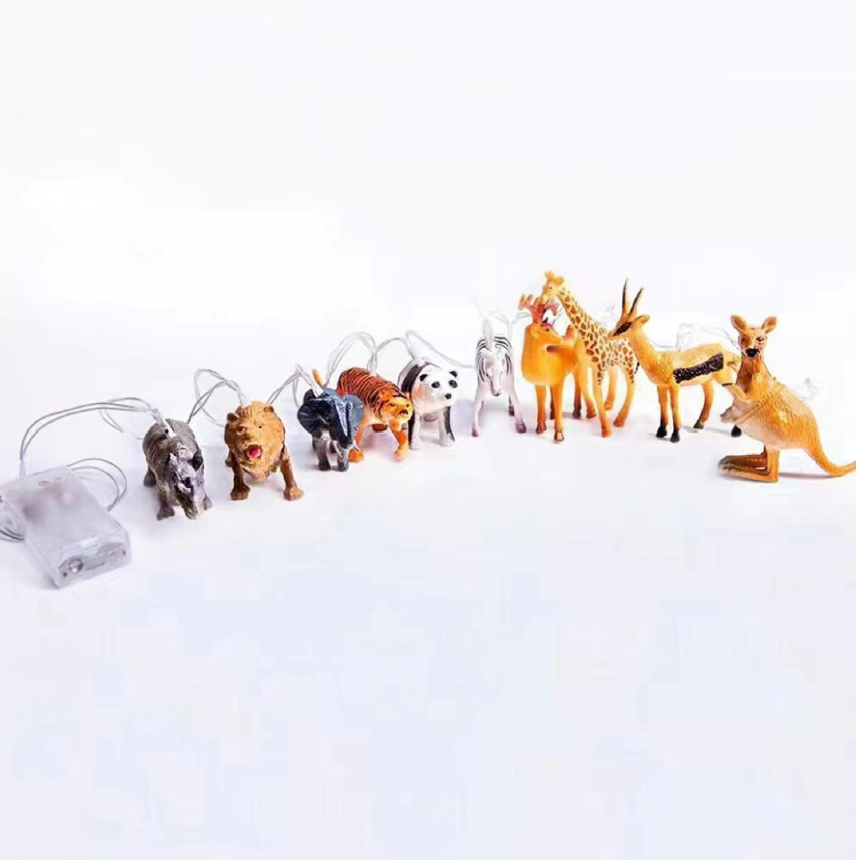 Fábrica directa LED cadena de lámparas de animales cadena de lámparas de dinosaurios cadena de lámparas de juguetes para niños decoración de la habitación luz de color al por mayor