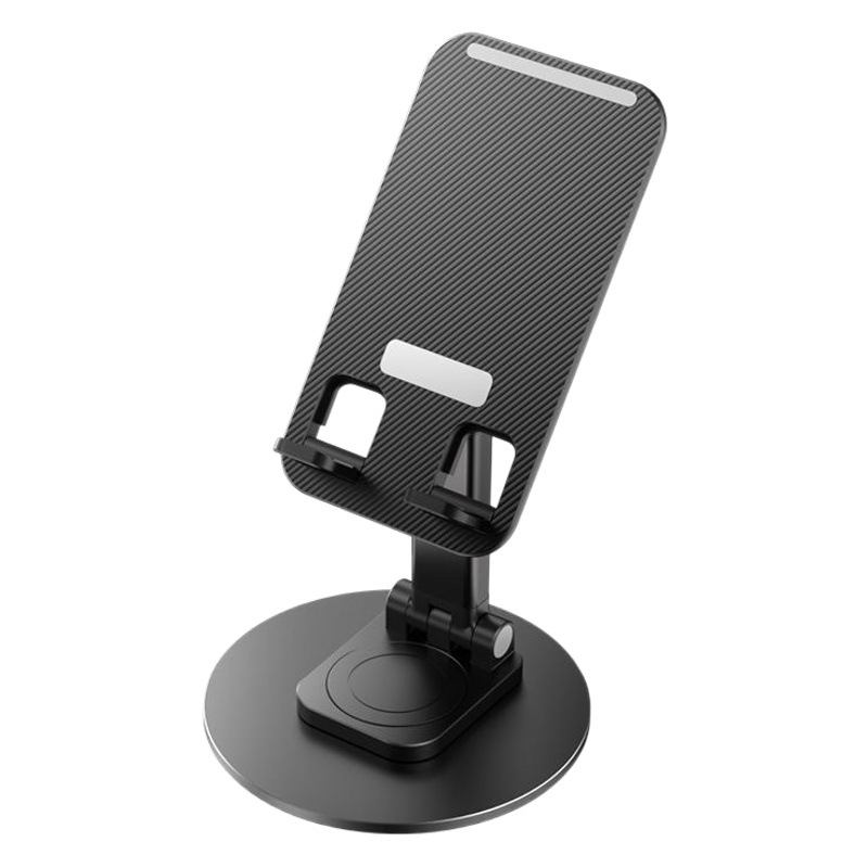 Soporte de Teléfono Móvil 360°, Elevación y Plegado, Base Metálica para Escritorio