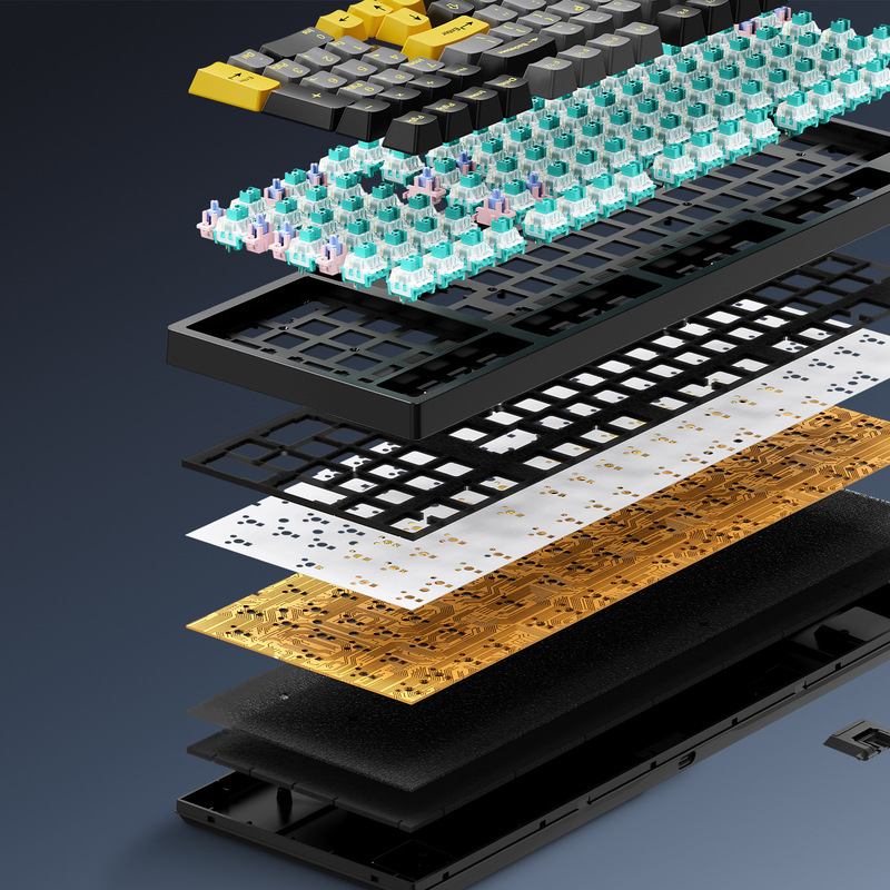 クラック K98 カスタマイズされたメカニカルキーボード e スポーツオフィスゲームホットスワップ可能な RGB ワイヤレス Bluetooth 3 モードキーボード|undefined