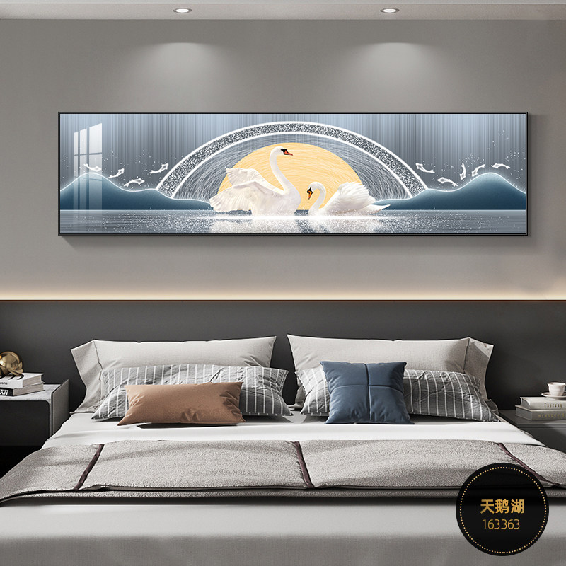 Decoración del dormitorio cuelga la cabeza de la cama pintura cálida Fu Lu sala de estar dormitorio principal pintura de pared de fondo mural de habitación moderna simple image 5
