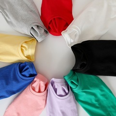 Summer children's short-sleeved T-shirts for boys and girls round neck tops candy blank unpatterned light plate solid color T-shirt class uniform