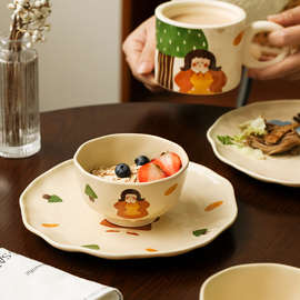 X70T碗碟礼盒餐具套装新款陶瓷家用可爱儿童盘筷杯子情侣二