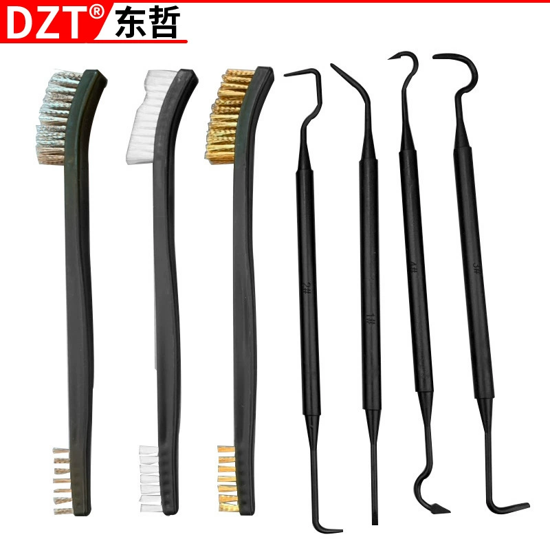 AliExpress 7 двуглавая нейлоновая щетка трубчатый набор крючков для щеток 4 крючка + 3 щетки для пистолета охотничья полировальная щетка из медной проволоки