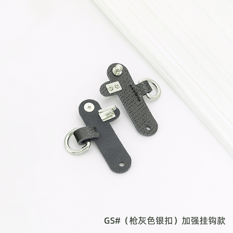 (gun gray silver buckle) 2 reinforced hooks