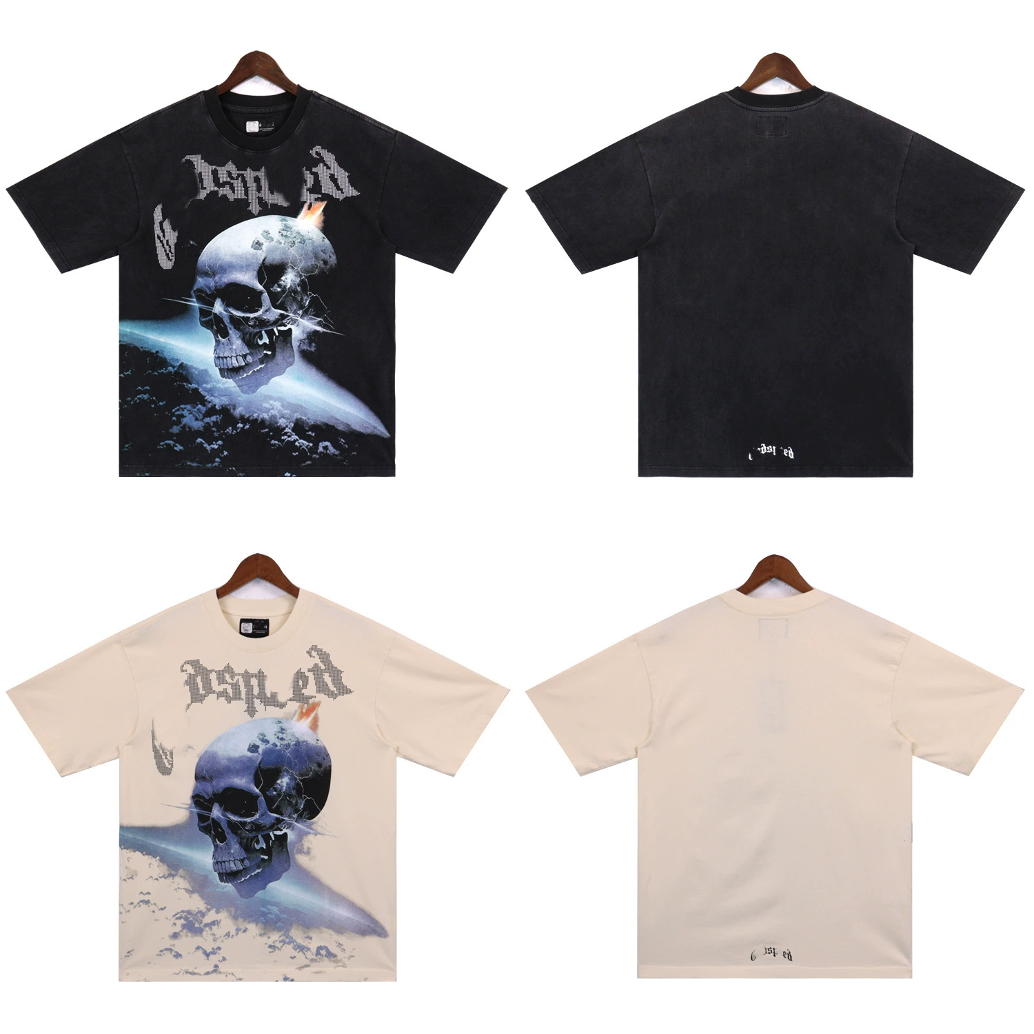 Tide Brand стирка футболка Godspeed алфавит череп принт мужская футболка американская мода повседневные короткие рукава