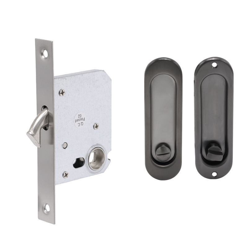 304 acero inoxidable redondo oscuro mango puerta corredera cerradura gancho cerradura de puerta corredera de balcón de cocina cerradura de puerta corredera incrustada