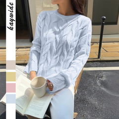 跨境 欧美Y2K辣妹纯色长袖毛衣毛织女装2025秋冬亚马逊外贸独立站