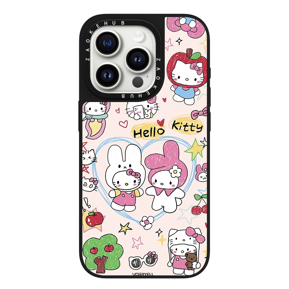 Сэнрио, яблоко, iPhone 15, чехол для телефона, iphone, 16promax, зеркальный эффект