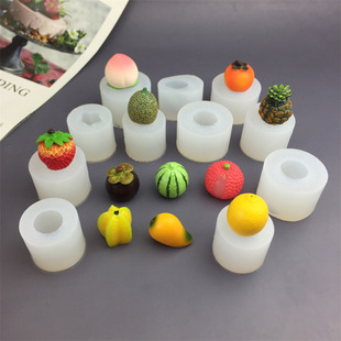Mini Carambola Cantaloupe Peach Strawberry Lychee Silicone Mold Fruit Mousse Cake Fondant Chocolate Mold