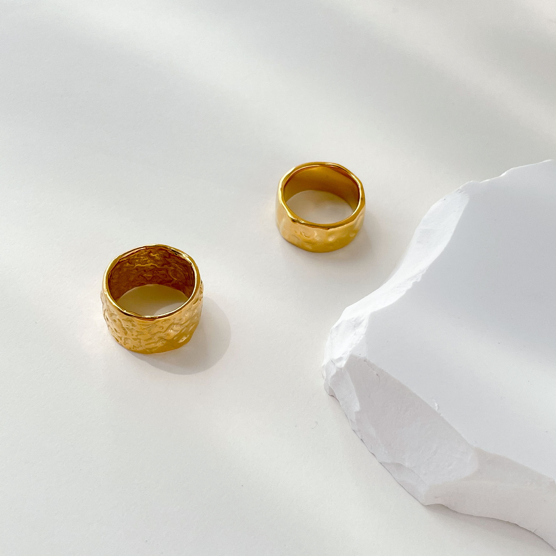 12g Weight Rings Classification 1 Piece Quantity Business Occasion Titanium Steel Material Simple Style Solid Color Titanium Steel Plating Gold Plated Rings