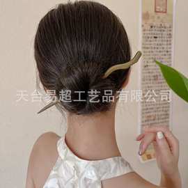 简约古风仿绿檀木发簪古风发钗盘发饰复古檀木簪木制简约新中式簪