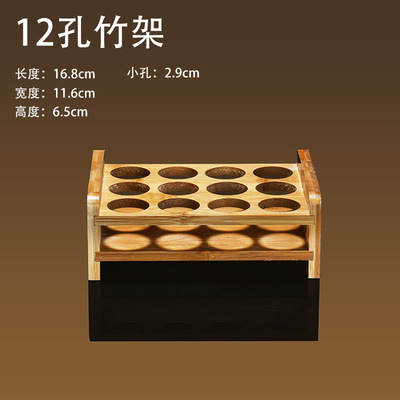 Creativo doméstico comercial licor de bambú taza de madera taza de vino pequeña bandeja de almacenamiento de licores de estilo chino taza de vino un soporte de taza