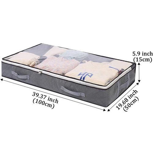 New Model Waterproof Fabric Bed Base Storage Bag Cotton Blanket Clothing Organizer Box Foldable Dustproof Quilt Storage Box Wholesale