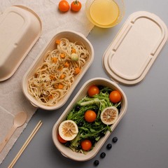 軽食弁当箱野菜サラダ包装箱サトウキビパルプ一度に分解できる大容量地色厚手パルプ