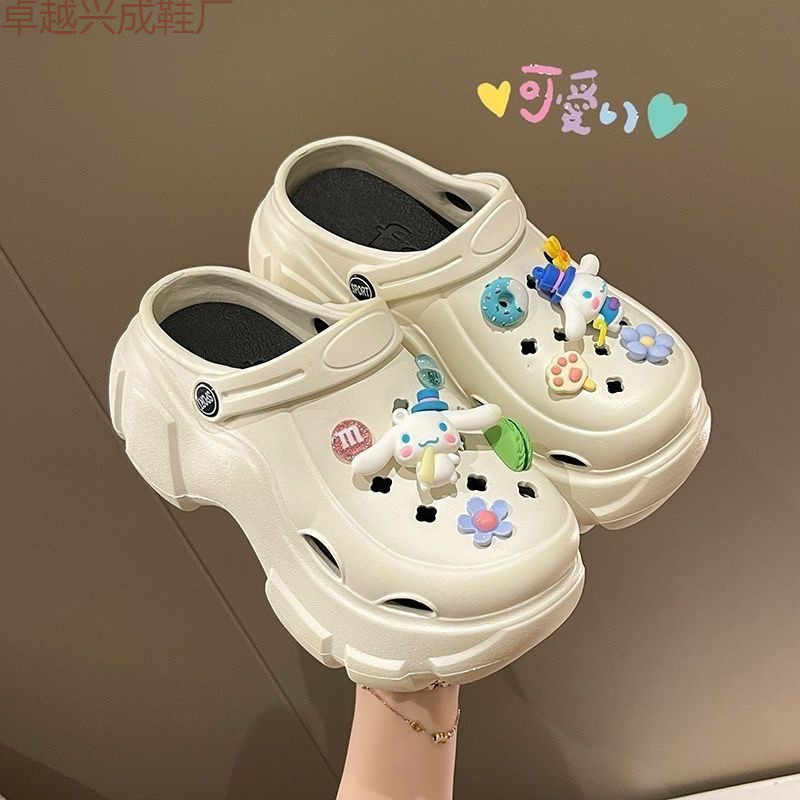 卡通厚底洞洞鞋女夏外穿新款室内夏季女款踩屎感防滑防臭凉拖鞋女|undefined