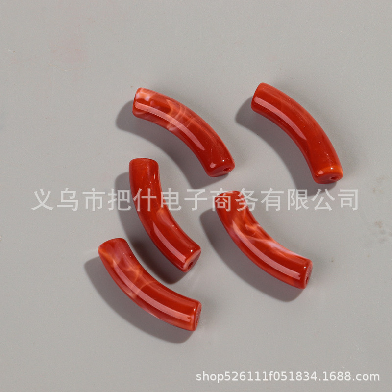 20颗/包弯管亚克力单色混色管珠DIY项链手饰项链发簪饰品配件批发|undefined