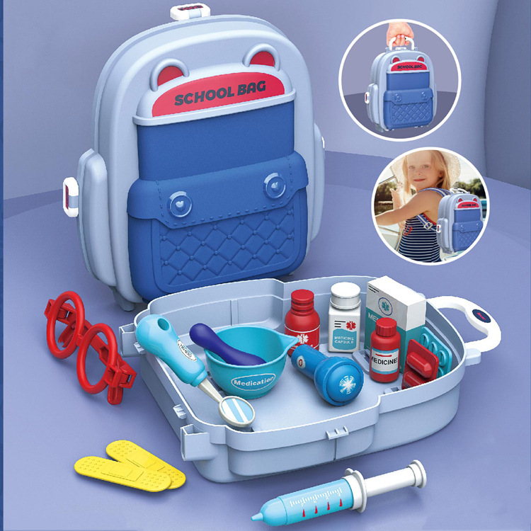 Bolsa de hombro de simulación para niños transfronterizos cocina vajilla postre doctor herramienta donut play House pequeña mochila de juguete