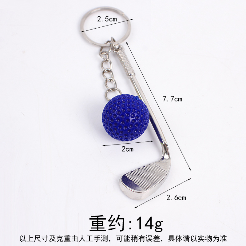 진한 파란색 골프 공 + 골프 클럽