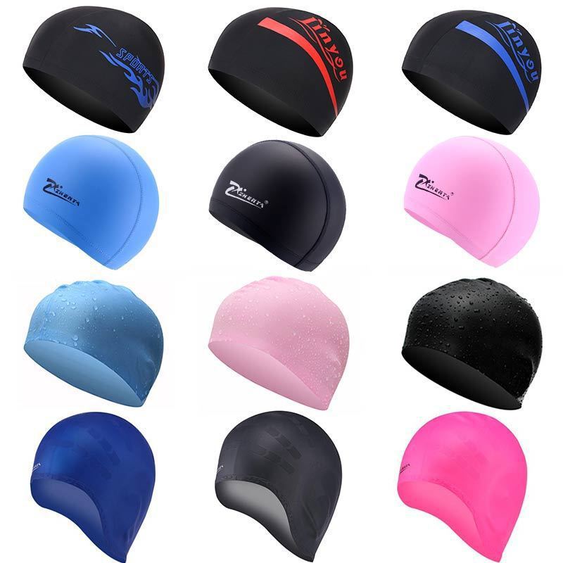 Swimming Cap Silicone Swimming Cap for Men, Women and Kidsren, Adult Long Hair Swimming Cap, Waterproof and Comfortable, Professional Ear Protection Swimming Cap That Does Not Strangle the Head