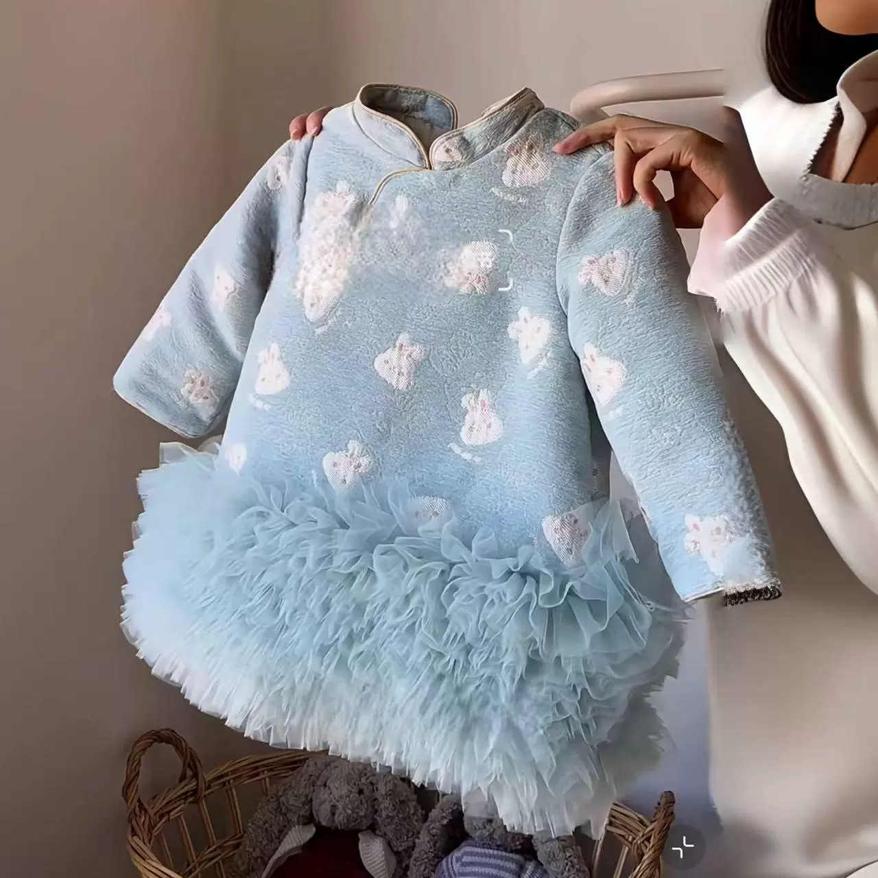 Платье для девочек осень-зима 2024 новый иностранный стиль